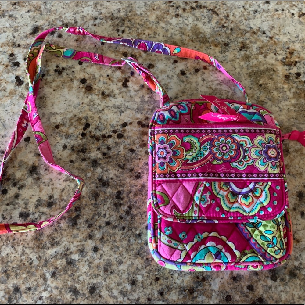 Vera Bradley Cross Body Purse Pink Swirls